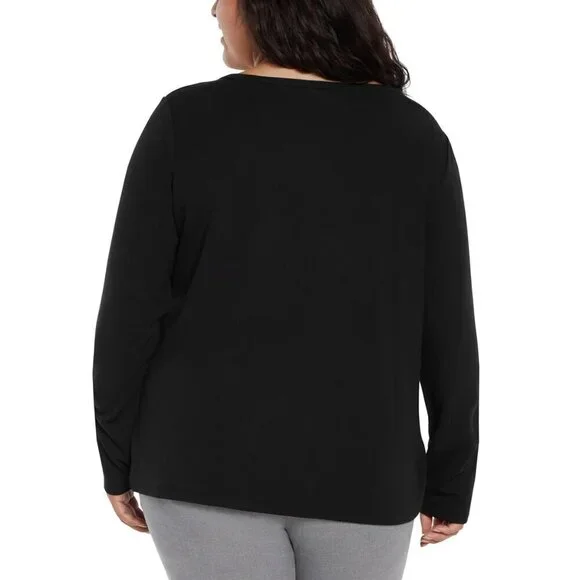 Banana Republic Womens Black Long Sleeve Knit Top Boatneck - Picture 3 of 4